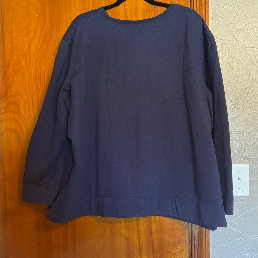 Bobbie Brooks Navy Blue Sweater with White Tree Design - Picture 4 of 4